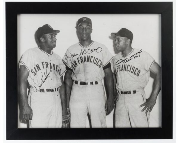 Willie Mays, Willie McCovey, Willie Kirkland Signed Oversized Photographs